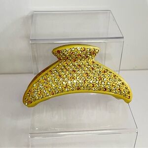 Vintage Mustard Swarovski Crystal Hair Claw Clip